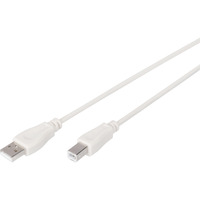 Digitus USB 2.0 Anschlusskabel USB-A (Stecker) > USB-B (Stecker) beige, 1,8 Meter