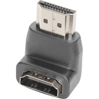 Digitus HDMI-A Stecker > HDMI-A Buchse 4K, Adapter schwarz, 90° abgewinkelt