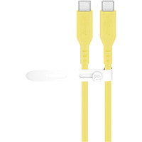 goobay USB 2.0 Silikonkabel gelb, USB-C Stecker > USB-C Stecker gelb, 1,5 Meter, PD 60 Watt