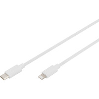 Digitus USB 2.0 Daten-/Ladekabel USB-C > Lightning, MFI zertifiziert weiß, 1 Meter, PD 2.0, Laden mit bis zu 60 Watt