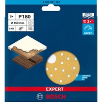 Bosch Expert C470 Schleifblatt, Ø 150mm, K180 Multilochung 5 Stück, für Exzenterschleifer