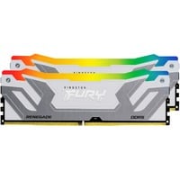 Kingston FURY CU-DIMM 48 GB DDR5-8400 (2x 24 GB) Dual-Kit, Arbeitsspeicher silber/weiß, KF584CU40RWAK2-48, FURY Renegade RGB, INTEL XMP