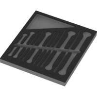 Wera 9835 Schaufstoffeinlage 6007 Joker 11 Set 1, leer schwarz/grau, für Tool Rebel Werkstattwagen