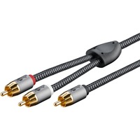 goobay Plus Cinch Y-Kabel schwarz/silber, 2 Meter
