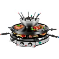 ProfiCook 2in1 Raclette Grill & Fondueset PC RG/FD 1245 schwarz/silber