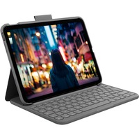 Logitech Slim Folio, Tastatur schwarz, DE-Layout, Scherenmechanik, für iPad 10. Generation