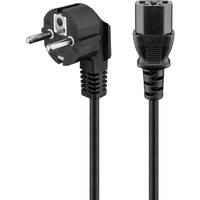 goobay Kaltgeräte-Anschlusskabel C13 > Schutzkontakt-Stecker schwarz, 1,5 Meter, abgewinkelter Stecker