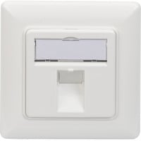 Digitus Leerdose für Keystone Module, 1x RJ-45, Anschlussdose weiß, 45° Auslass