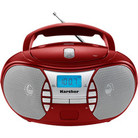 Karcher RR 5025-R, Radio rot/silber, Tragbarer CD-Player mi UKW-Radio
