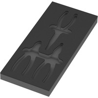 Wera 9884 Schaumstoffeinlage für KNIPEX Zangen Set VDE 1, leer schwarz/grau, für Tool Rebel Werkstattwagen