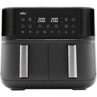 Braun Heißluftfritteuse TwinCook 3, TD 3030I  schwarz (matt), 2.850 Watt, 2 Körbe je 4 Liter