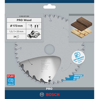 Bosch PRO Wood cordless Kreissägeblatt, Ø 173mm, 24Z Bohrung 20mm, für Akku-Handkreissägen