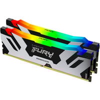 Kingston FURY DIMM 48 GB DDR5-8000 (2x 24 GB) Dual-Kit, Arbeitsspeicher silber/schwarz, KF580C38RSAK2-48, Renegade RGB, INTEL XMP