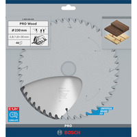 Bosch Professional PRO Wood Kreissägeblatt, Ø 230mm, 48Z Bohrung 30mm, für Handkreissägen