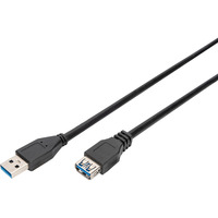 Digitus USB 3.2 Gen 1 Verlängerungskabel, USB-A Stecker > USB-A Buchse schwarz, 3 Meter