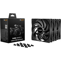 be quiet! Pure Wings 3 120mm PWM high-speed 3-Pack, Gehäuselüfter schwarz, 3er-Pack, 120 mm
