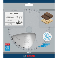 Bosch Professional PRO Wood cordless Kreissägeblatt, Ø 150mm, 24Z Bohrung 20mm, für Akku-Handkreissägen