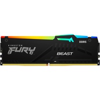 Kingston FURY DIMM 16 GB DDR5-6400, Arbeitsspeicher schwarz, KF564C32BBA-16, FURY Beast RGB, INTEL XMP