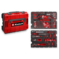 EINHELL E-Case Werkzeugkoffer Universal, 80-teilig, Werkzeug-Set schwarz/rot