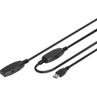 Digitus Aktives USB 3.2 Gen 1 Verlängerungskabel, 10 Meter schwarz, Repeater Kabel