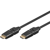 goobay High-Speed-HDMI 360° Kabel schwarz/gold, mit Ethernet, 3 m