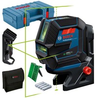 Bosch Professional Kombilaser GCL 2-50 G Professional, mit Deckenklemme, Kreuzlinienlaser blau/schwarz, grüne Laserlinien, mit Halterung RM10 Professional