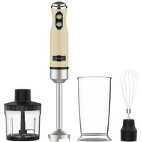 Cecotec Stabmixer Power RetroYellow 1200MAX Cream&Crush gelb, 1.200 Watt, mit Zerkleinerer und Schneebesen