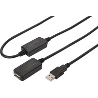 Digitus Aktives USB 2.0 Verlängerungskabel, 20 Meter schwarz, Repeater Kabel