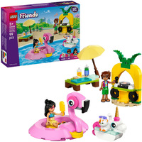 LEGO 42658 Friends Poolparty mit Einhorn und Flamingo, Konstruktionsspielzeug