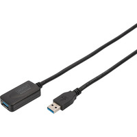 Digitus Aktives USB 3.2 Gen 1 Verlängerungskabel, 5 Meter schwarz, Repeater Kabel