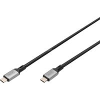 Digitus USB4 Gen 3x2 Kabel, USB-C Stecker > USB-C Stecker, 40Gbit/s schwarz/grau, 1 Meter, PD 3.1, Laden mit 240 Watt