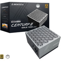 Montech CENTURY II 1050, PC-Netzteil silber, 1x 12-Pin High Power GPU, 6x PCIe, Kabelmanagement, 1050 Watt
