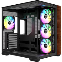 Thermaltake View 380 WS ARGB , Tower-Gehäuse schwarz/holz, Tempered Glass x 2, Holz-Struktur