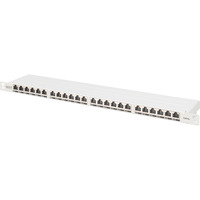 Digitus CAT 6A, Klasse EA High Density Patchpanel, 24 Port grau, 0,5 HE