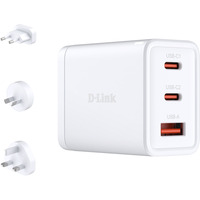 D-Link 65W GaN Ladegerät DCP-651, PD 3.0, QC 3.0 weiß, 1x USB-A, 2x USB-C