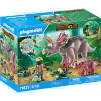 PLAYMOBIL 71821 Dinos Triceratops mit Jungtier, Konstruktionsspielzeug 