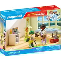 PLAYMOBIL 71619 Action Heroes Kinderarzt mit Teddybär , Konstruktionsspielzeug 
