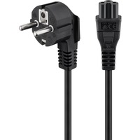 goobay Kaltgerätekabel Notebook, C5 > Schutzkontakt-Stecker schwarz, 1,8 Meter, abgewinkelter Stecker
