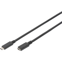 Digitus USB 2.0 Verlängerungskabel, USB-C Stecker > USB-C Buchse schwarz, 1,5 Meter, PD 60 Watt