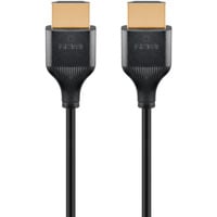 goobay Slim High-Speed-HDMI-Kabel mit Ethernet, 4K @ 60Hz schwarz, 3 Meter