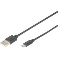 Digitus USB 2.0 Anschlusskabel USB-A (Stecker) > Micro-USB (Stecker)  schwarz, 1 Meter