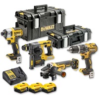 DEWALT Akku-Maschinen Set DCK422P3, 18Volt, Werkzeug-Set gelb/schwarz, 3x Li-Ionen Akku 5,0Ah, in 2 Tough.Boxen