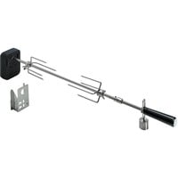 Moesta Rotisserie-Set für Smokin' PizzaRing, für 57 / 58 / 60cm Kugelgrill, Grillspieß silber/schwarz, Batteriebetrieb