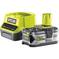 Ryobi 18 V ONE+ Akku-Starterset RC18120-150 gelb/schwarz, Ladegerät + 5,0Ah-Akku