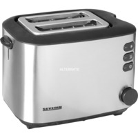 Severin Automatik-Toaster AT 2514 edelstahl/schwarz, 850 Watt, für 2 Scheiben Toast, Retail
