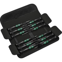 Wera Kraftform Micro-Set/12 SB 1, Schraubendreher schwarz/grün, Elektroniker-Schraubendrehersatz