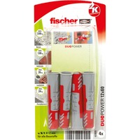 fischer Dübel DUOPOWER 12x60 K hellgrau/rot, 4 Stück