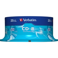 Verbatim CD-R 700 MB, CD-Rohlinge 52fach, 25 Stück, Extra Protection