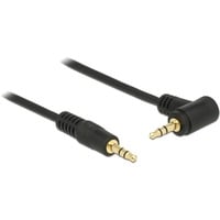 DeLOCK Audiokabel Klinke 3,5mm Stecker > 3,5mm Stecker schwarz, 3 Meter, abgewinkelt