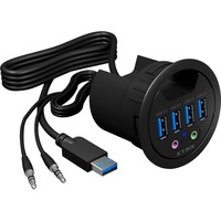 ICY BOX IB-HUB1403A, USB-Hub schwarz